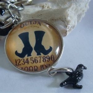 Witch Black  Birds Key Ring, Halloween Key Ring